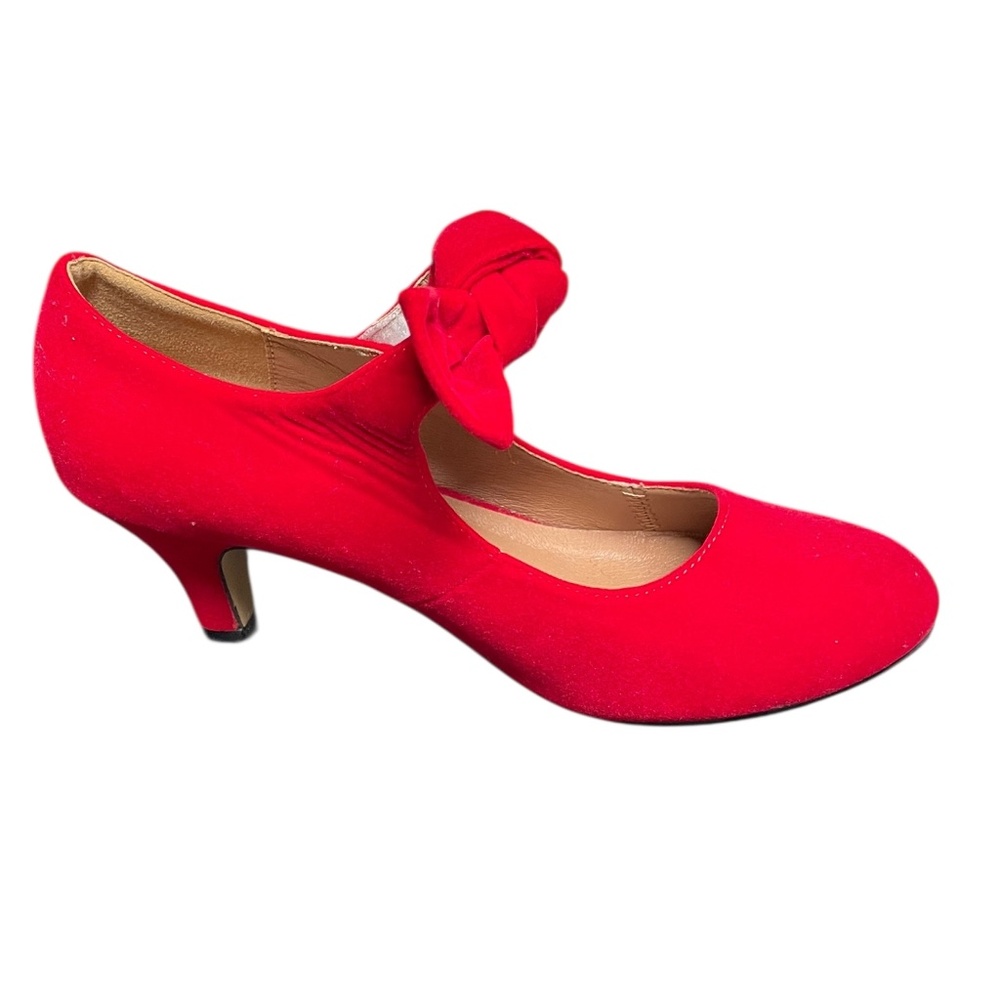 Left Shoe ONLY Liuruijia Red Velvet Mary Jane Bow Left shoe only 8.5